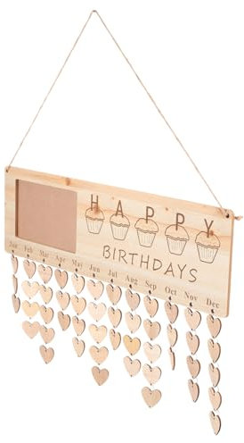 MAGICLULU Holztafel Zum Aufhängen Als Kalender Mit Erinnerungsfunktion Geburtstagsgeschenk Und Wohndekoration Hängekalender Nutzbar