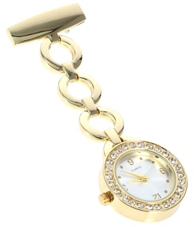 Holibanna Krankenschwester Taschenuhr aus Eisen mit Rollenden Diamanten Arzt Hängeuhr Langlebige Anstecknadel für Pflegepersonal und Ärzte