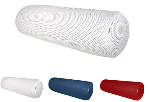 beties - Rhythm - XL Rollenbezug ca. 25x70 cm; Nackenrollenbezug Beinkissen-Hülle modern dreidimensional 550 g/m² Raumausstatter Qualität in Elektro-weiß