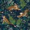 VaryPaper Papier Peint Jungle Tropicale Papier Peint Animal 44.5cmx200cm Rouleau Adhesif pour Meuble Papier Adhésif Décoratif Bleu Foncé Papier Peint Chambre Enfant Salon Stickers pour Armoire