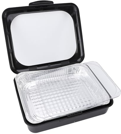 Set Porta Vassoi in Alluminio, Teglie Portatili in Foglio di Alluminio con Coperchio, Contenitori per Alimenti Impilabili, Padella a Doppio Design per Cibi Caldi o, Teglie in