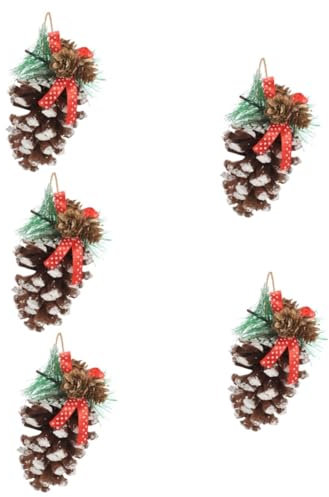 Cabilock 5St Tannenzapfen-Anhänger Tannenzapfen Fallen Danksagung Tannenzapfen Weihnachts Party Weihnachten Party Christbaumschmuck weihnachtsdeko Tannenzapfen Anhänger DIY zubehör hölzern