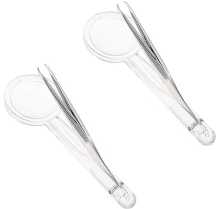 Anneome 2stücke Vergrößerungsbrille Mit Pinzette Vergrößerndes Leichte Multifunktionslupe Für Haushaltsarbeiten Aus Optischem Und Metall Tragbar Und Praktisch