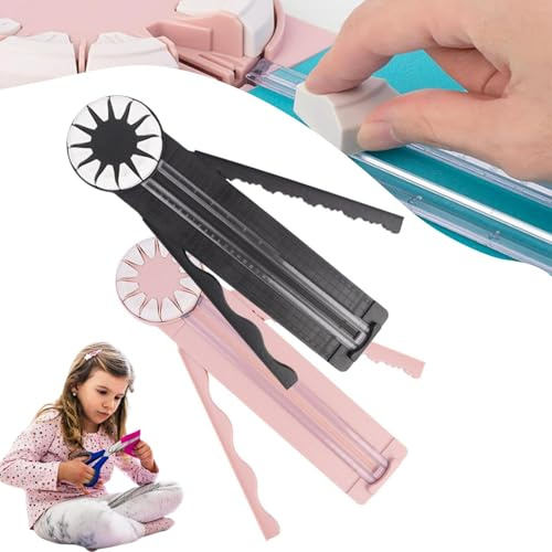 Papierschneider, 12 in 1 Papierschneider, Paper Craft Edge Cutter, Bastelpapierschneider, Papierschneider Mit Falzfunktion, Manual 12-in-1 Cardboard Trimmer, Papierschneidegerät Tragbare (2 Stück)