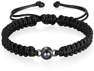 Glimmerday Pulsera Personalizada con Foto de Pareja, Proyección de Imagen Incorporada, Pulsera Personalizada para San Valentín Aniversario Regalo Conmemorativo para Mujer/Hombre