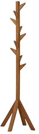 TheOwnas Coat Rack Stand | Freestanding Wooden Coat Rack with 9 Hooks | Sturdy Coat Tree for Hallway, Entryway, Bedroom | Easy Assembly Coat Hanger for Hats, Handbags, Clothes, Purse, Umbrella. (Oak)