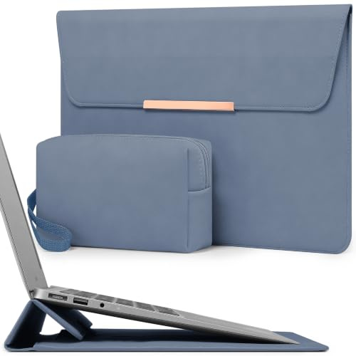 HYZUO 15-16 Zoll Laptop-Hülle mit Ständer für MacBook, Haze Blau | für MacBook Pro 16 M5/M4/M3/M2/M1 Pro/Max A3428 A3429 2026-2019, MacBook Pro 15 2015-2012, Samsung Galaxy Book Flex/Pro 15