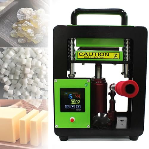 NGARY Pressa di Calore Idraulica da 5 T, Pressa di Calore Manuale per Colofonia da 500 W con Piastre Riscaldanti Doppie da 2,4 X4,7 E Controllo Digitale della Temperatura 0-250 °C
