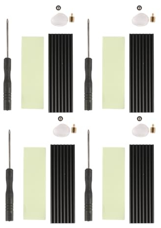 ieron Kylfläns 4 Pack Aluminium Heat Ssd Kylfläns Kylfläns med termotejp Ssd Kylfläns Svart
