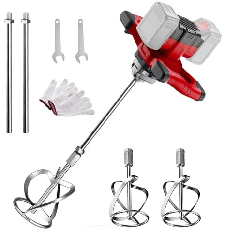 Miscelatore per Malta e Cemento Compatibile Con Makita 18 V Batteria, Miscelatore Elettrico a 6 Velocità, per Miscelazione di Vernice, Pasta di Cemento, Calcestruzzo, Mortaio, Foraggio