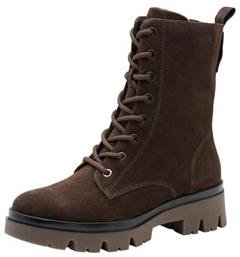 TAMARIS Botas planas de media longitud para mujer, de ante moca, talla 38 EU, Mocca Suede, 38 EU