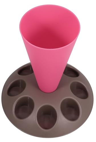 DECHOUS Pastry Bag Holder Stand with 8 Slots Plastic Piping Bag Organizer, Cake Decorating Nozzles Tips Holder for Baking and Pastry Use in Kitchen, Pink