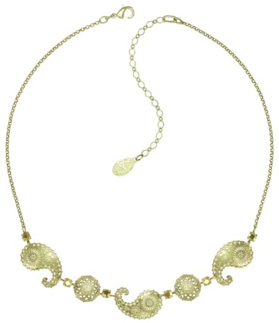 Konplott: Collier Paisley, modernes auffallendes Paisley-Collier mit kleinen Kristallsteinen, für Damen/Frauen