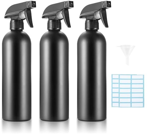 iguTrail 3 Stk Sprühflasche 500ml, SprühflaschenSchwarz, Friseursprühflaschen, Pflanzensprühflasche, Pumpsprühflasche, Sprüher Leer, Wasser Sprühflasche Zerstäuber für Pflanzen, Haare (schwarz)