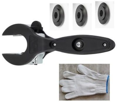 Ensemble coupe-tuyaux de qualité industrielle comprenant 3 gants de protection 8 à 29 mm de capacité à cliquet, outil de coupe rapide en métal