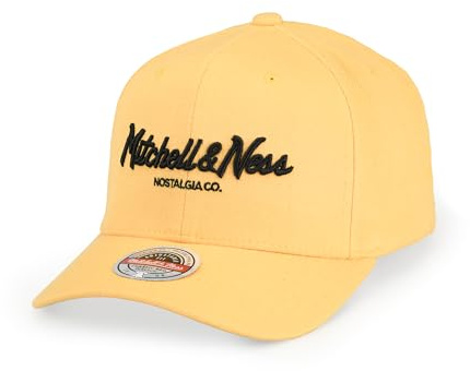 Mitchell & Ness Pinscript Basecap – Classic Red Snapback stängning (justerbar/stretchbar), män, kvinnor, barn, unisex, vår, sommar, höst, vinter, Gul-svart, one size