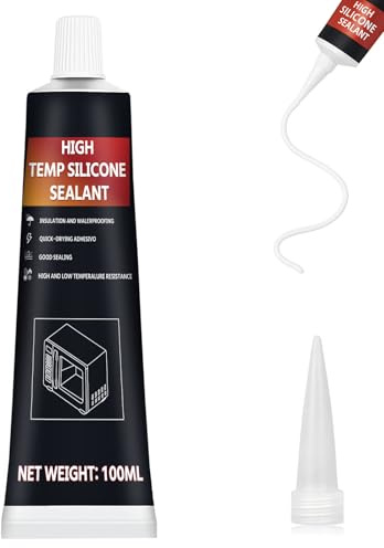 DINGSEN Hochtemperaturkleber, Hitzebeständiger Kleber, Hitzebeständiges Silikon, Kleber Hitzebeständig, für Backöfen, Mikrowelle, Kaminofen, Weiß