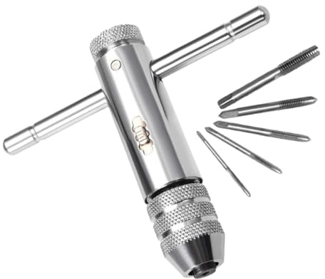 iplusmile Llave de Carraca Ajustable Mango T para Machos y Terrajas Herramienta Manual para Roscar para Mantenimiento y Fabricación Mecánica