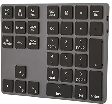 CHICIRIS Teclado Numérico de Retroiluminación de Aleación Aluminio Portátil 34 Número Tecla Pad para Ventana para Computadora Portátil Usuarios del Operativo