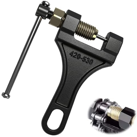 Motorcycle Chain Breaker Tool #420-530, Heavy Duty Chain Splitter | Universal Roller Link Rivet Removal Cutter, Durable Delinker Repair Tool Kit for Dirt Pit Bike, ATV, Quad, Go Kart, Motorbike
