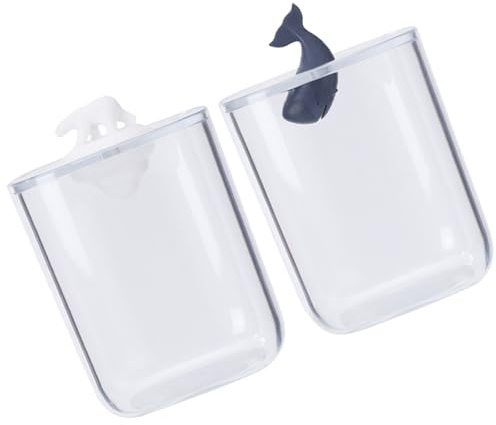 DECHOUS Caja de Almacenamiento Acrílico Tapa, Diseño Animal Dibujos Animados, 2 Unidades, para Discos de Algodón y Porta Hisopos, Compacto y Transparente para Baño y Maquillaje