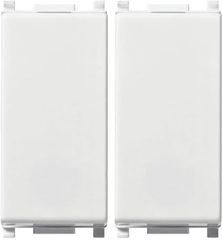 Vimar 14005.AB Plana Deviatore 1P 16 AX 250 V~, illuminabile, tasto sostituibile, materiale antibatterico, bianco (Confezione da 2)