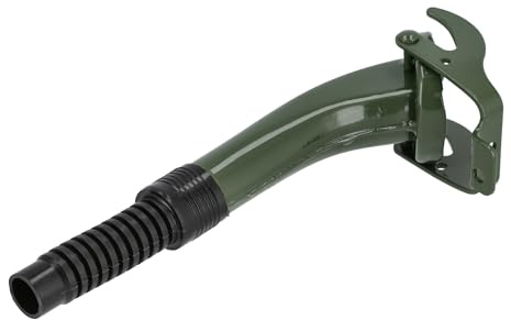 hünersdorff Auslaufrohr/Ausgießer passend für Metall-Kraftstoff-Kanister, flexibel mit Belüftungsrohr, Länge 195 mm, Stutzen Durchmesser 21 mm, olivgrün, Oliv