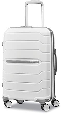 Samsonite Freeform resväska med hård utsida, expanderbar med dubbla spinner-hjul, Vitt, Carry-On 21-Inch