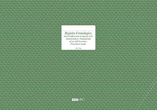 EDIPRO - E2154 - Registro cronologico per atti di notificazione in materia civile amministrativa e stragiudiziale 23 pagine f.to 24,5x31