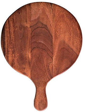 Purpledip – Plateau à pizza en bois d'acacia, plateau de service pour fromage/noix/fruits, planche de cuisine. (11367)