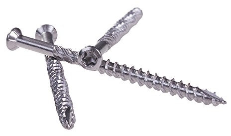 My Plast Tornillos de acero inoxidable C1 para terrazas y tablones de madera, 5 x 40 mm, 200 unidades