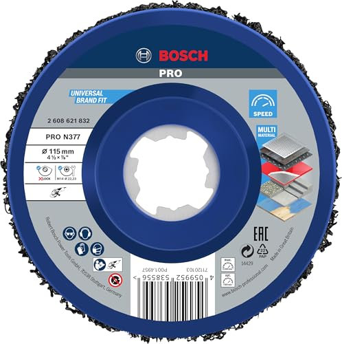 Bosch Accessories Reinigungsscheibe X-LOCK Cleaning Disc N377 (Metall und Edelstahl, Ø 115 mm, Zubehör Winkelschleifer)