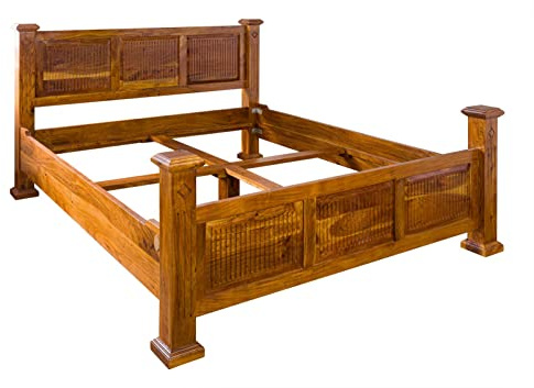 MASSIVMOEBEL24.DE | Oxford Bett 180x200 Akazie #132, Farbe:Hellbraun lackiert