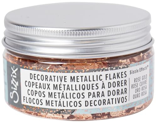 Sizzix Effectz Dekorative Metallic-Flocken, Roségold, 0,8 g