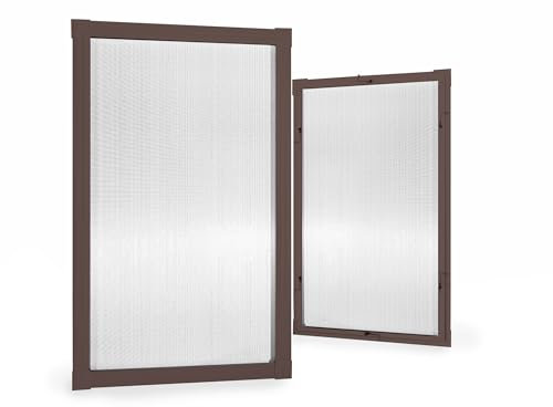 Home-Vision® Insektenschutz Fliegengitter Fenster Alu Rahmen Insektenschutz Mückenschutz Fliegenschutzgitte Fliegenschutz 3 Farben des Profils(Braun, B60cm x H80cm) insektenschutz mit rahmen