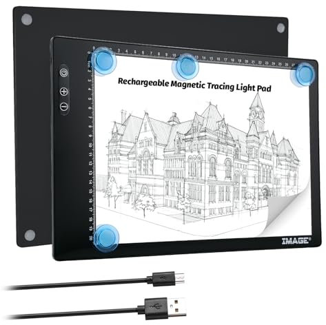 IMAGE Boîte lumineuse rechargeable à LED A4 avec fonction mémoire pour dessin, croquis, animation