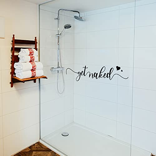SUPERDANT Get Naked Wandtattoo Badezimmer Wandsticker Selbstklebender Aufkleber Wandaufkleber Vinyl Wandsticker Für Badezimmer Badewanne Pool Dekoionen Lustig Text Wanddekor Bad