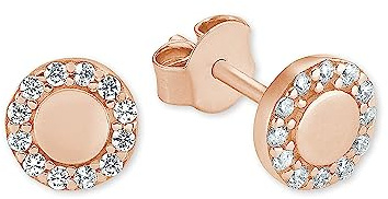 s.Oliver Ohrstecker 925 Sterling Silber Damen Ohrstecker, 0,7 cm, Roséfarben, Kommt in Schmuck Geschenk Box, 2032846