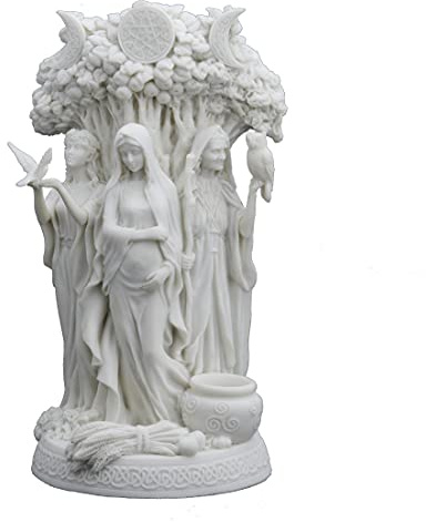 Veronese Design Statue Danu Irische Dreifachgöttin der Tuatha De Danann, Kunstharz, 26,7 cm, Weiß, WU77085AB