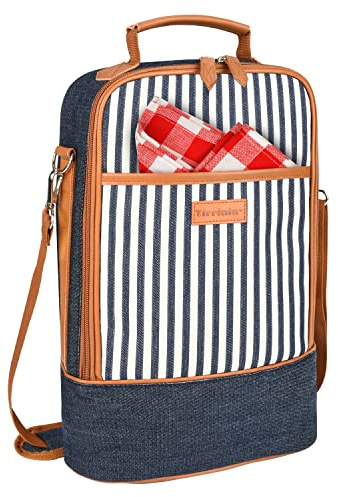 Kato Tirrinia 20L Groß Kühltasche Isoliertasche, Faltbar Picknickkorb Kühlbox mit Flaschentasche 2 Flaschen & Bier Flaschenöffner, Kühlkorb Thermo Tasche für Camping BBQ Strand Auto Einkaufen