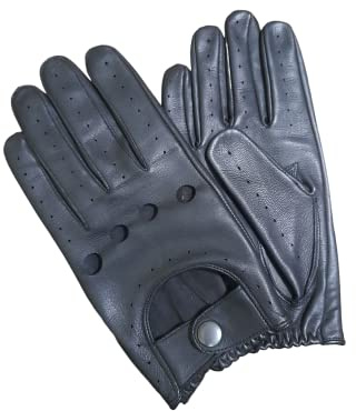 ORYX Guantes de Conducción de Cuero Para Hombre en Negro, Talla L