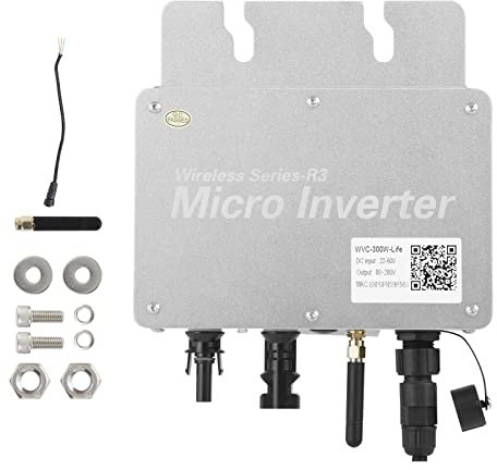 BuyWeek Grid Tie Inverter, MPPT Micro Wechselrichter 300W Solar Wechselrichter Mit WiFi Handy Überwachungssystem(WVC-300W)