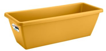elho Barcelona Trough 40 - Planter for Balcony & Outdoor - Ø 39.5 x H 16.0 cm - Yellow/Honey Yellow