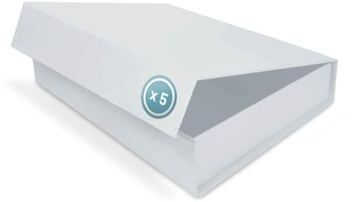 Verpackungswelt Geschenkbox Mit Deckel - 23 X 17 X 5 Cm (5er Pack) - Karton Mit Magnetverschluss - Ideal Für Geburtstag, Hochzeit, Weihnachten Und Geburt - Weiß