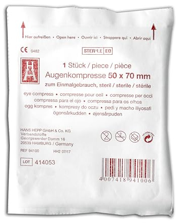 10x Augenkompresse 5 x 7cm - steril - zugehörig der DIN 13157 / DIN 13169 für Betriebe - oval - Angebot