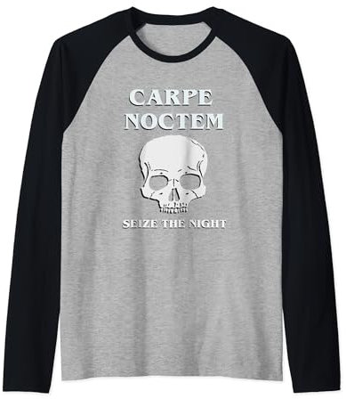 Carpe Noctem Aprovecha la Noche Metal Darkness Evil Camiseta Manga Raglan