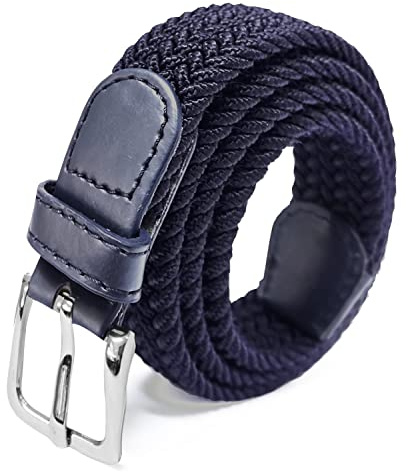 Glamexx24 Unisex Elastischer Stoffgürtel Geflochtener: 25mm Breite Elastik Flechtgürtel Stretchgürtel Dehnbarer Gürtel für Damen und Herren, Länge 65 cm bis 110 cm