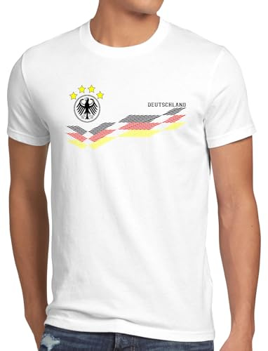Deutschland Herren T-Shirt WM 2026 Fußball Weltmeisterschaft Trikot Spieler, Größe:M, Farbe:Weiß
