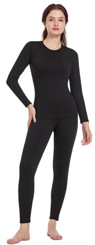 TBoonor Intimo Termico Donna,Biancheria Intima Termica per Donna,Traspirante e Funzionale,con Interno in Felpa-Set Ultra-Morbido di Biancheria Termica per l'inverno