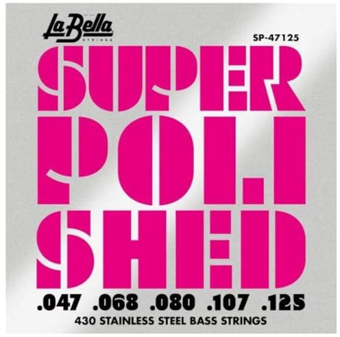 La Bella Super polierte 5-saitige Bassgitarrensaiten - .047-.125